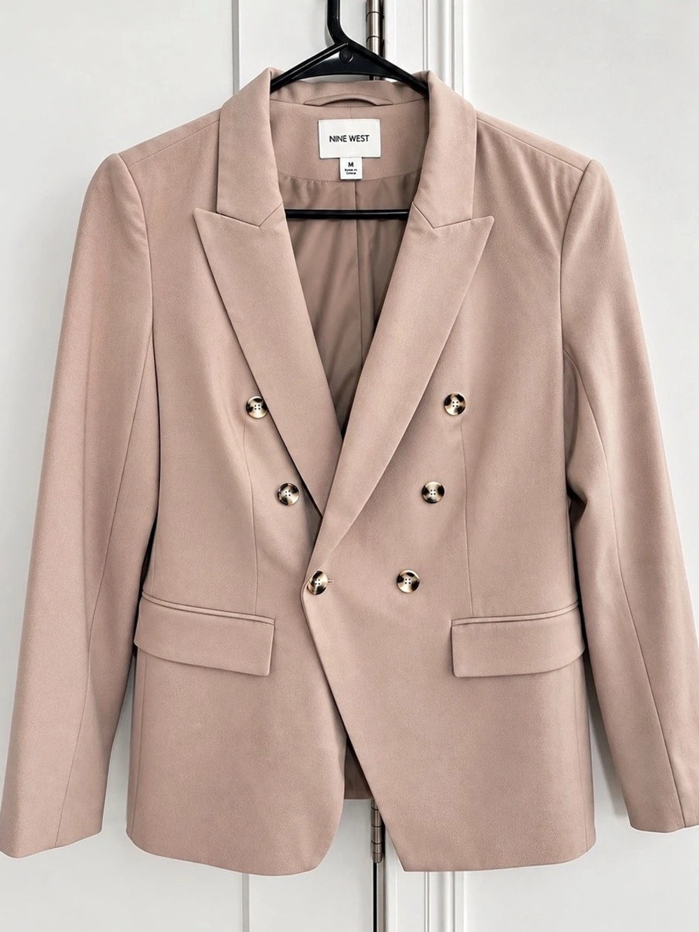 NINE WEST Double-Breasted Blazer in Pink Size Medium